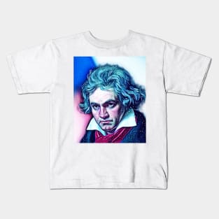 Ludwig van Beethoven snowy Portrait | Ludwig van Beethoven Artwork 13 Kids T-Shirt